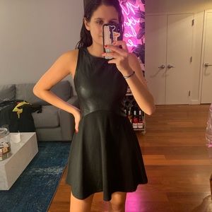 Black Leather Mini Dress